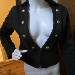 Cotton Black Military Plaid Lined Women's Jacket